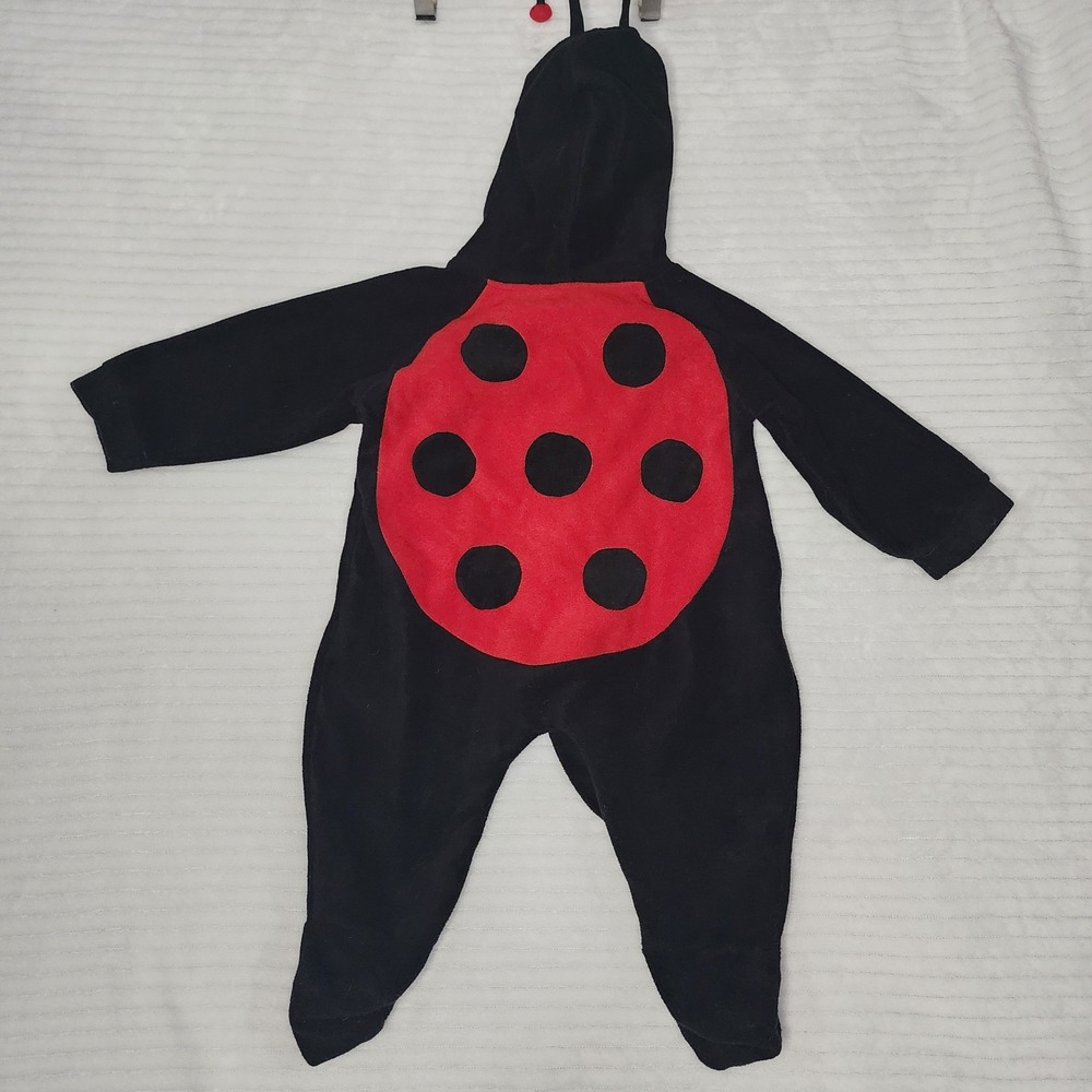 Infant Halloween Costume Ladybug Child 6 to 12‎ Months Hood Red Black Bug Nature - Picture 3 of 4